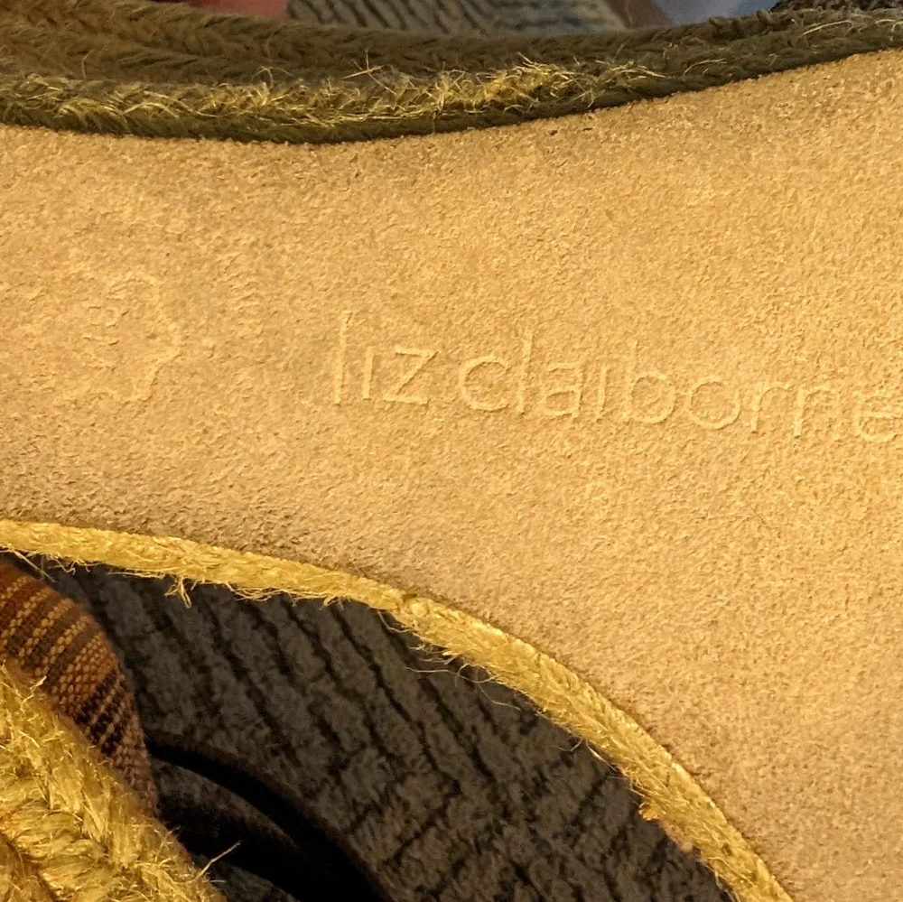 Liz Claiborne Brynn 8 vintage canvasleather captoe espadrille platform 2.5